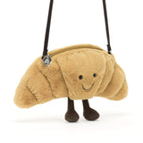 Jellycat Amuseables Croissant Plush Bag, 10.5 inches - Crossbody & Shoulder Purse - Fun & Unique Handbag