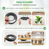 Wiaxulay Ceiling Grow Lights for Indoor Plants, 288 LED Full Spectrum 3.5in Halo Plant Grow Light, 12/3A Under Cabinet Grow Lamp with Auto Timer 6/12/16 Hrs, 3 Lighting Mode, 5 Brightness, Six Head