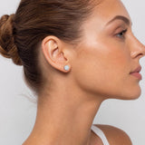 14K Yellow Gold 1.0 Carat Round Shape LAB GROWN Diamond IGI Certified Stud Earrings for women 4 Prong Push Back (E/F Color VS2/SI1 CLARITY)