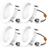 Sunco 4 Inch LED Recessed Lights, Retrofit Can Light for Ceiling, Baffle Trim, 660 LM, 11W (60W Equivalent), 3000K Warm White, Dimmable, Damp Rated ETL 4 Pack.