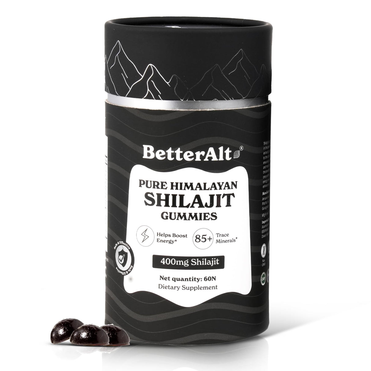 Better Alt Pure Himalayan Shilajit Gummies with 100% Shilajit |High Potency Gold Grade| 60 Gummies for Energy Boost & Immune Support, 75%+ Fulvic Acid| Travel Friendly - Tamarind Flavor