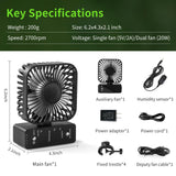 DAOTAILI 2-Pack 4” Grow Tent Fan With Temperature And Humidity Meter,Automatic Humidity Control,Oscillating Fan For Hydroponic Ventilation Circulation With Clips,Adjustable Speed Quiet Greenhouse