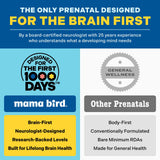 Best Nest Wellness - Mama Bird - Prenatal Multi+ (30 Servings) - No Iodine or Iron - Prenatal Vitamins for Women - Supports Baby Brain Health - Methylated Multivitamin