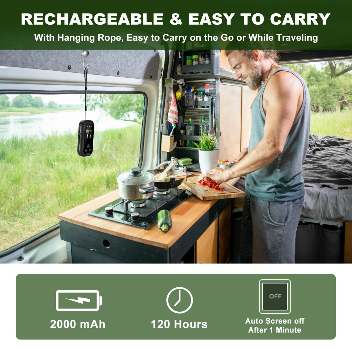 Smoke and Carbon Monoxide Detectors Plug in Wall, Portable Carbon Monoxide Alarm, 4-in-1 CO Detector Smoke Alarm Humidity & Temp Meter, HD Screen, CO Gas Monitor for Home Travel Camping RV (Black)