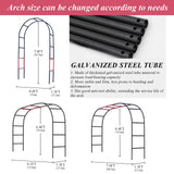 Thickened Tube Garden Arch Trellis - Metal Garden Arbor for Climbing Plants