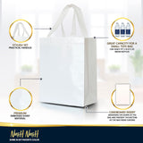 Nush Nush Set of 30 White Gift Bags Medium Size – Shiny Reusable White Gift Bags With Handles - Perfect Goody Bag for Wedding Favors, Holidays, Christmas, Birthday, Small Business, Events – 8Wx4Dx10H