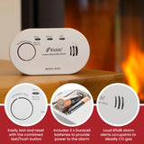 Kidde 5CO Carbon Monoxide Alarm and Detector with AA Batteries - 10 Year Sensor Life CO Alarm for Home