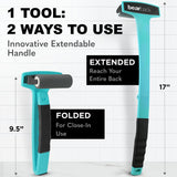 bearback Lotion Applicator for Back & Body – Apply Lotion, Cream, Sunscreen, Self Tanner, Medication, Ointment – Long Reach Folding Handle Roller – American Small Business (Teal)