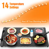 Warming Mat for Food - Food Warmer with 14 Temperature - Silicone 6 Modes Electric Warming Tray - Home Kitchen Appliances - 26 * 15 inches