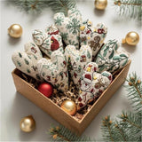 Froklic New Christmas Embroidery Kits, DIY Heart Shaped Hand Christmas Tree Embroidered Ornament Kit, Nativity Cross Stitch Kit for Winter Pattern Embroidery Decoration (with Needles-8PCS)