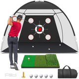 Zensouds Golf Net, 10x7FT with Golf Practice Mat