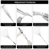 Buyplus Adjustable Garden Leaf Rake - 24 to 63 Inch Telescopic Metal Expandable Folding Leaves Rake, Metal Rakes for Leaves, Yard Rakes for Lawn Yard, Flowers Beds, Sliver