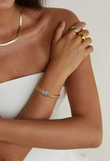 LILIE&WHITE Gold Bracelets For women With Cubic Zircon Chic Gold Bangle