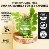 Maju Superfoods Organic Moringa Capsules, Oleifera Leaf, Extra-Fine Quality Moringa Leaves, Dried Drumstick Tree Leaves, Organic Moringa Powder Extract Supplement Capsules from Plant (90 ct)