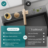 eormoe Diatomite Stone Sink Candy - Instant Dry Stone Sink Tray around Faucet, Prevents Moisture Buildup - Faucet Splash Guard for Bathroom Counter (Dark Grey, 20" x 3.9")