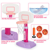 Basketball Hoop Indoor Outdoor Toys for Toddlers 1-3, Kids Basketball Hoop with 3 Balls, Adjustable Mini Basketball Goal, Christmas Birthday Sports Toys Gift for Baby Boys Girls Age 1 and Up