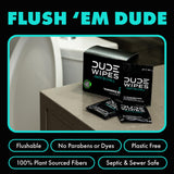 DUDE Wipes On-The-Go Flushable Wet Wipes - 30 Count, Pack of 2 - Mint Chill Extra-Large Individually Wrapped Wipes with Eucalyptus & Tea Tree Oil - Septic and Sewer Safe