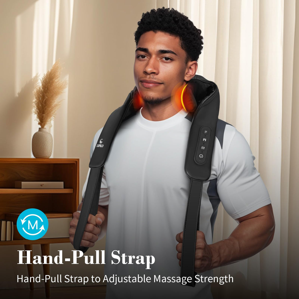 CuPiLo Shiatsu Neck Massager with Heat - FSA or HSA Eligible,Ideal Gifts for Her,Him,4D Cordless Deep Tissue Kneading Massage for Pain Relief,Rechargeable Massage for Neck,Shoulder,Traps and Back