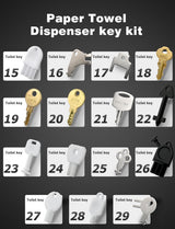 29Pcs Dispenser Key Set, for Most Popular Paper Towel, Toilet Paper, Soap Dispensers Universal Replacement Keys