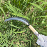 HACHIEMON Serrated Sickle Garden Tool for Weeding - Compact and Lightweight - Japanese Weeding Sickle