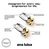 Ana Luisa Huggie Hoop Earrings - Solitaire Pendant Charm Earring - Dainty Hoop Earrings in 14K Gold Plated & Silver Rhodium Plated - Hypoallergenic, Water-Resistant, and Tarnish-Free - Gifts for Women