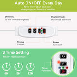 GTRUIIDY Desktop Grow Light, Full Spectrum Plant Light with Timer, Height Adjustable Halo Grow Lamp for Indoor Plants, 3 Lighting Modes for Seedlings & Succulents, White