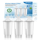 BREAUILL Water Filter Replacement Compatible with Brita Water Filter, Pitchers, Classic, OB03, Mavea,10700, 35557, Pitcher Water Filter by BREAUILL, New Upgraded Reduce TDS, Chlorine (3PCS)