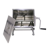 Commercial Stainless Steel 60-Pound/30-Liter Capacity Tilt Tank Manual Meat Mixers,(Mixing Maximum 45-Pound for Meat),Sausage Mixer Machine Meat Processing Equipment, Silver, FME30T