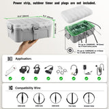 Flemoon Large Outdoor Electrical Box with Transparent Lid, IP54 Waterproof Box with Clear Cover, Weatherproof Extension Cord Cover for Photocell Light Sensor Timer, Power Strip, Outlet, Plug, Socket