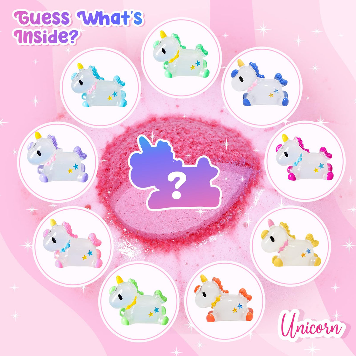 Bofuoos Unicorn Bath Bombs with Surprise Toys Inside, Girls Birthday Gifts
