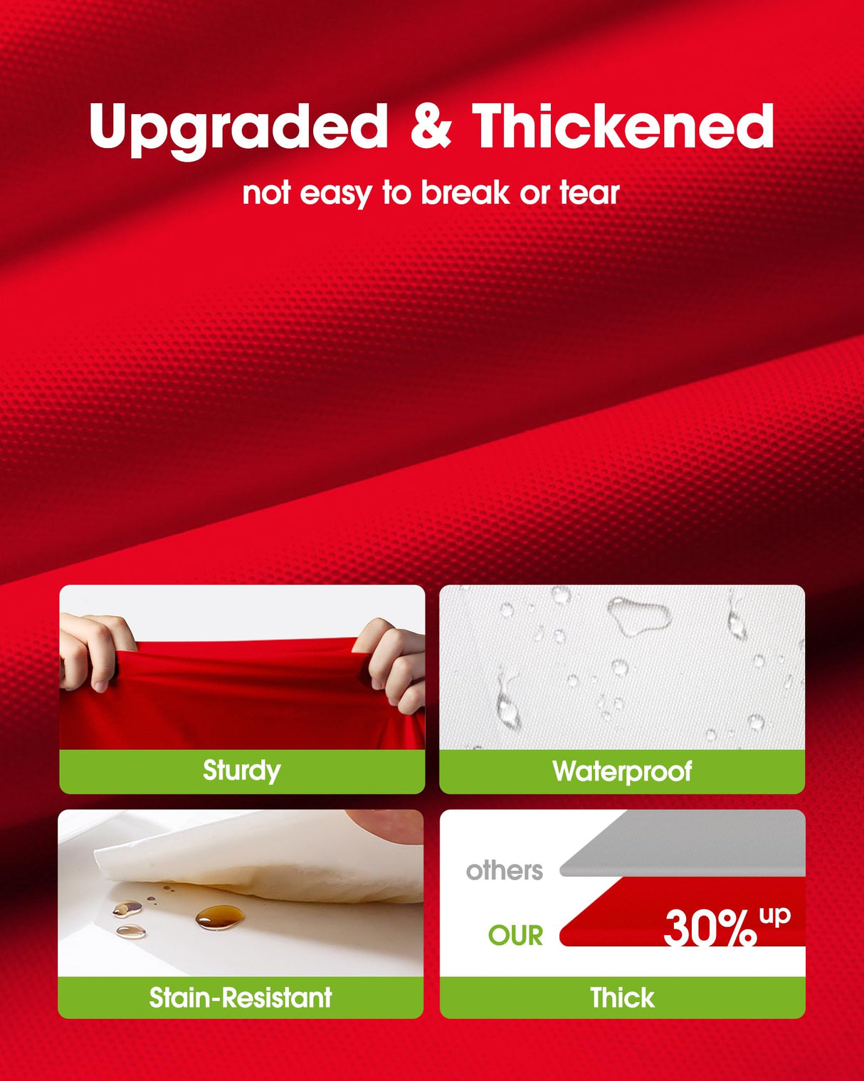 Pureegg Plastic Table Cloth Disposable 10 Pack, 54 x 108 Inch Table Cloths, Valentines Day, Thanksgiving, Christmas Decorations, Fall Tablecloths, Rectangle, Plastic Cover, Leakproof & Sturdy, Red