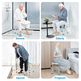 Bariatric Shower Chair 500lbs,Padded Shower Stool for Inside Shower,Shower Bench with 6 Height Adjustable Tube,FSA/HSA Eligible