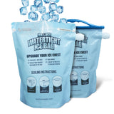 ICE LOCK Reusable Ice Packs for Coolers - Large Leakproof Ice Bags - Refillable with Cubed Ice, No Freezer Needed - 4 Layer Waterproof - Cold & Dry Storage with Drinkable Meltwater - (Pack of 2)