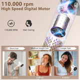 Hair Dryer,Plasma Hair Dryers for Women & Men - 110,000 RPM Professional High-Speed Blow Dryer with 400 Million Plasma, Magnetic Nozzle, HD Display & Cool/Hot Air Modes | Fast Drying & Thermo-Control