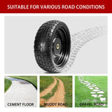 LTNICER 13" Flat Free Tires Compatible with Gorilla Carts,4.00-6 Solid Rubber Wheels with 5/8"Bearings,2.1"Offset Hub for Wagon Tire,Trailer Tire,Wagon Wheel Replacement,13 Trailer Tire Wheel(2-Pack)