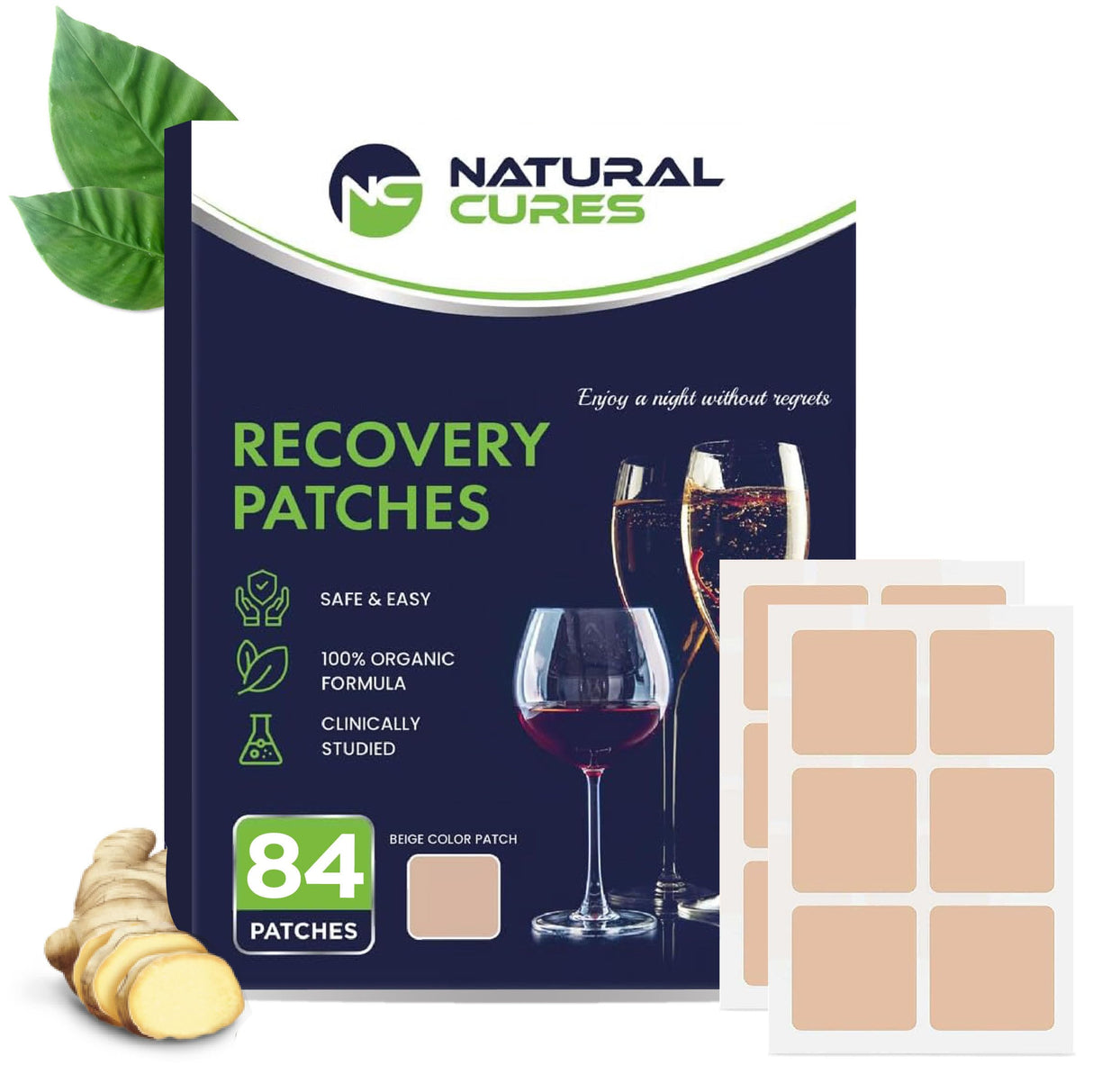 84-Pack Party Patches - Wake Up Refreshed and Energized with Skin-Friendly Patch - Strong Adhesive for Secure Fit - Natural Ingredients for Quick Recovery (Beige (84 Count))