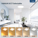 Amico Bathroom Exhaust Fan with Light, 80 CFM, 0.9 Sones, 5CCT, Easy Retrofit without Attic Access, Adjustable Bathroom Fan with light, Quiet Operation, ETL & FCC Certified