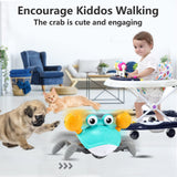 control future Crawling Crab Toy for Little Ones, Tummy Time Toy with Music and Lights, Interactive Moving Crab for Crawling, Walking and Early Development, Birthday Gift for Kids