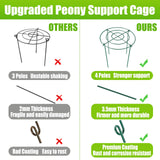 MJZ 4 Pack Peony Cages and Supports, 11.5" Dx16 H Metal Plant Supports