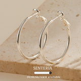 Senteria 925 Sterling Silver Hoop Earrings for Women Lightweight Thin 50MM