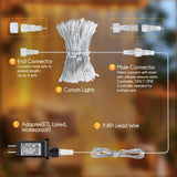 Brightown 300 LED Curtain String Lights, 9.8 FT Hanging Fairy Lights with Remote, 8 Modes, Connectable Waterproof Window Lights for Bedroom Backdrop Wedding Outdoor Christmas Party, Warm White