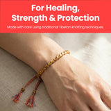 Buddha & Karma Tibetan Copper Beads Bracelet – Handmade Energy Healing for Strength, Balance & Protection – Adjustable Spiritual for Men & Women (GOLD)