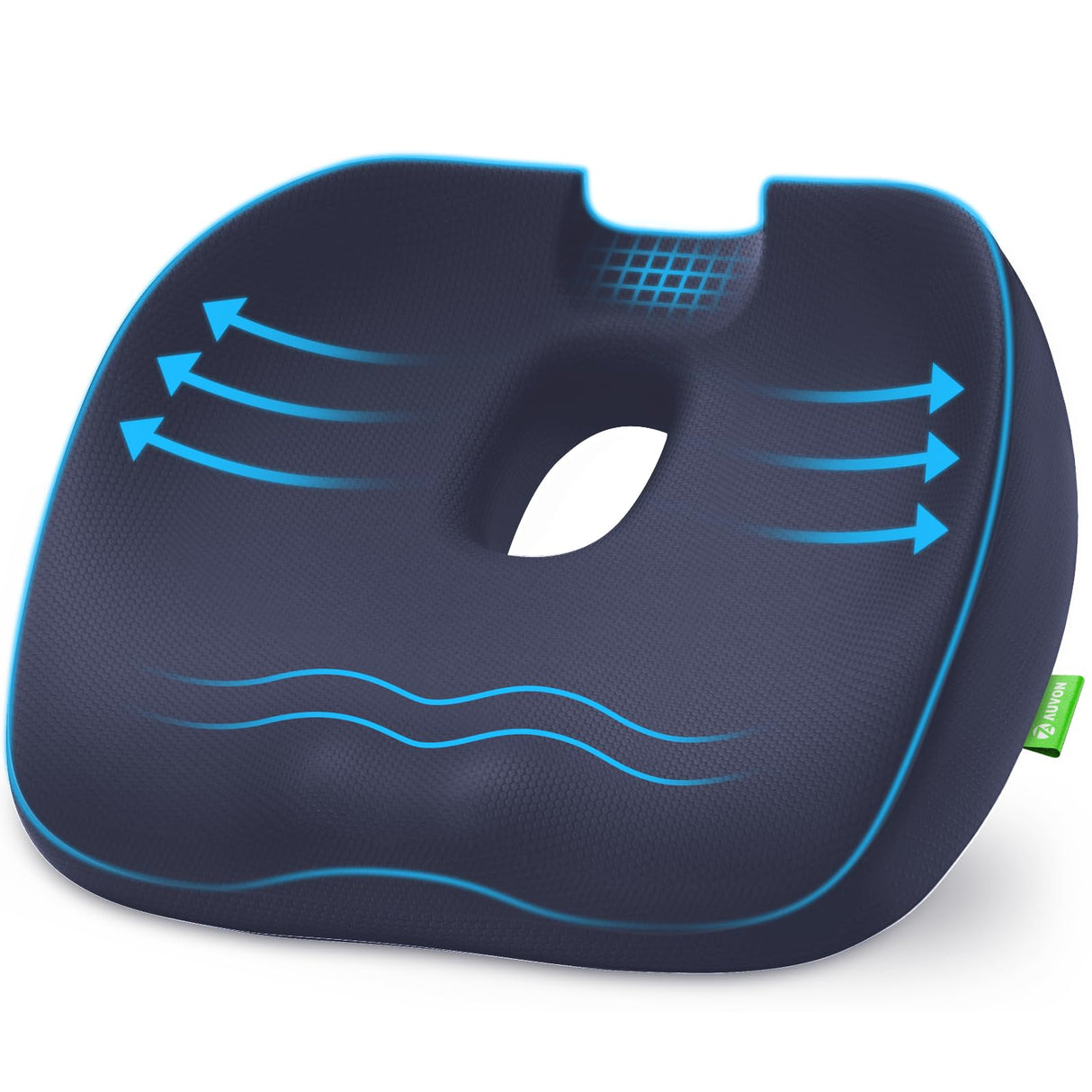 AUVON Innovative Donut Pillow Hemorrhoids Scientific Center Hole and Tailbone Cutout, Orthopedic Pain Relief Donut Seat Cushion for Coccyx, Sciatica, Postpartum Pregnancy, After Surgery Sitting Relief