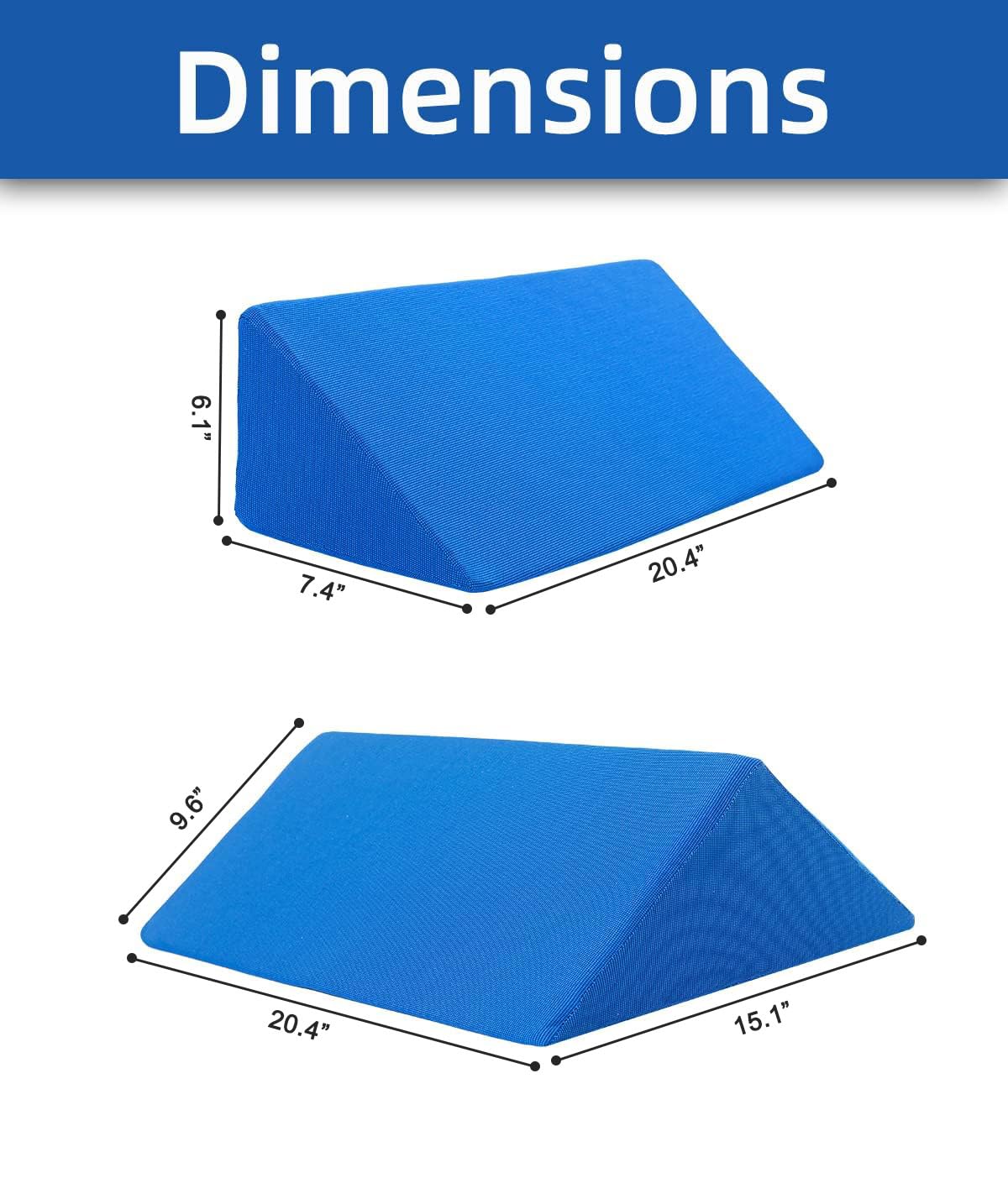 Fanwer Positioning Wedge Pillow for Side Sleeping (3 in 1), 40 Degree Triangle Bed Wedges & Body Positioners for Back Pain, Preventing Bedsores, After Surgery, Knees Elevated, Pregnancy