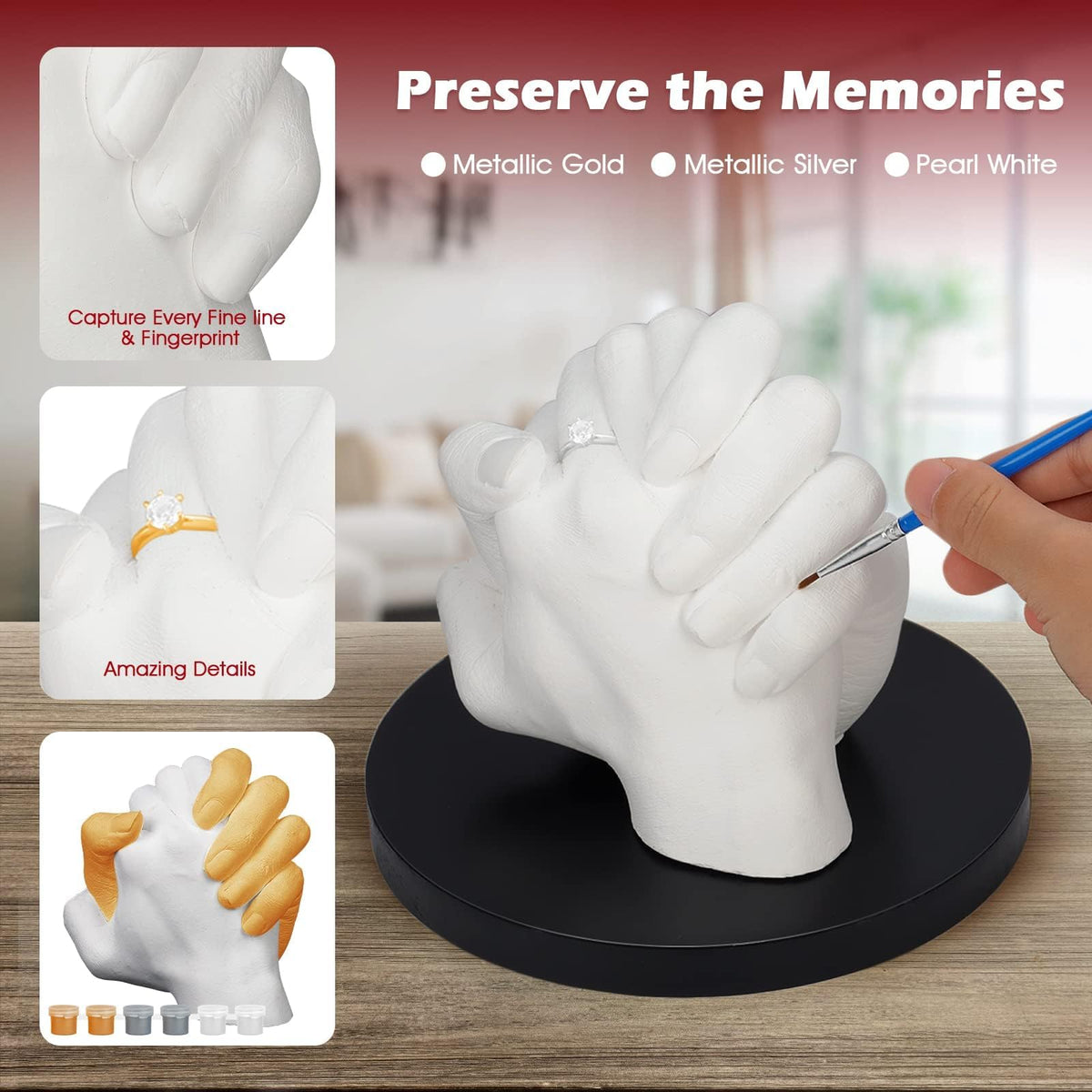 LTDSOAR Hand Casting Kit for Couples & Family with Practice Kit with Base