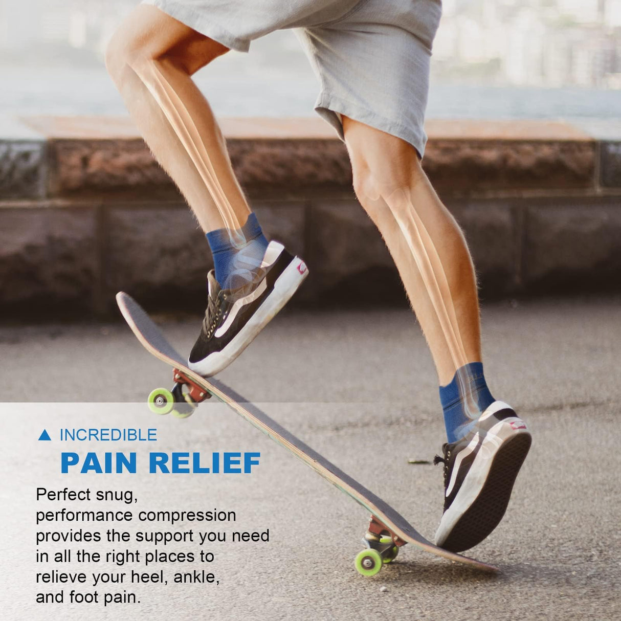 Plantar Fasciitis Sock (6 Pairs) for Men and Women, Compression Foot Sleeves with Arch and Ankle Support (Black, Nude, Navy, Small)