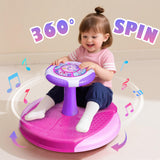 VROGTIK Sit and Spin Toys for Toddlers 1-3 Girls, 360° Toddler Spinning Seat with LED Lights and Music Christmas Birthday Gift for 1 2 3 Years Old Girl Sensory Toys Toddler Activities