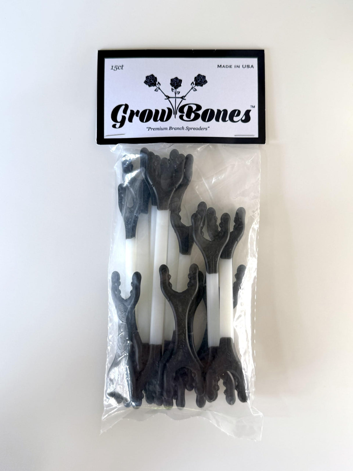 Grow Bones Premium Branch Spreaders, Plastic Training Tools, 15-Piece Multi-Pack, 3-6 Inch Lengths, Reusable