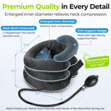 AUVON Inflatable Neck Stretcher for Cervical Traction, Cervical Stretcher with 3-Layer Design in Varying Sizes for Instant Relief, Neck Brace Pillow for Neck Support, Decompression Home Use, M Size