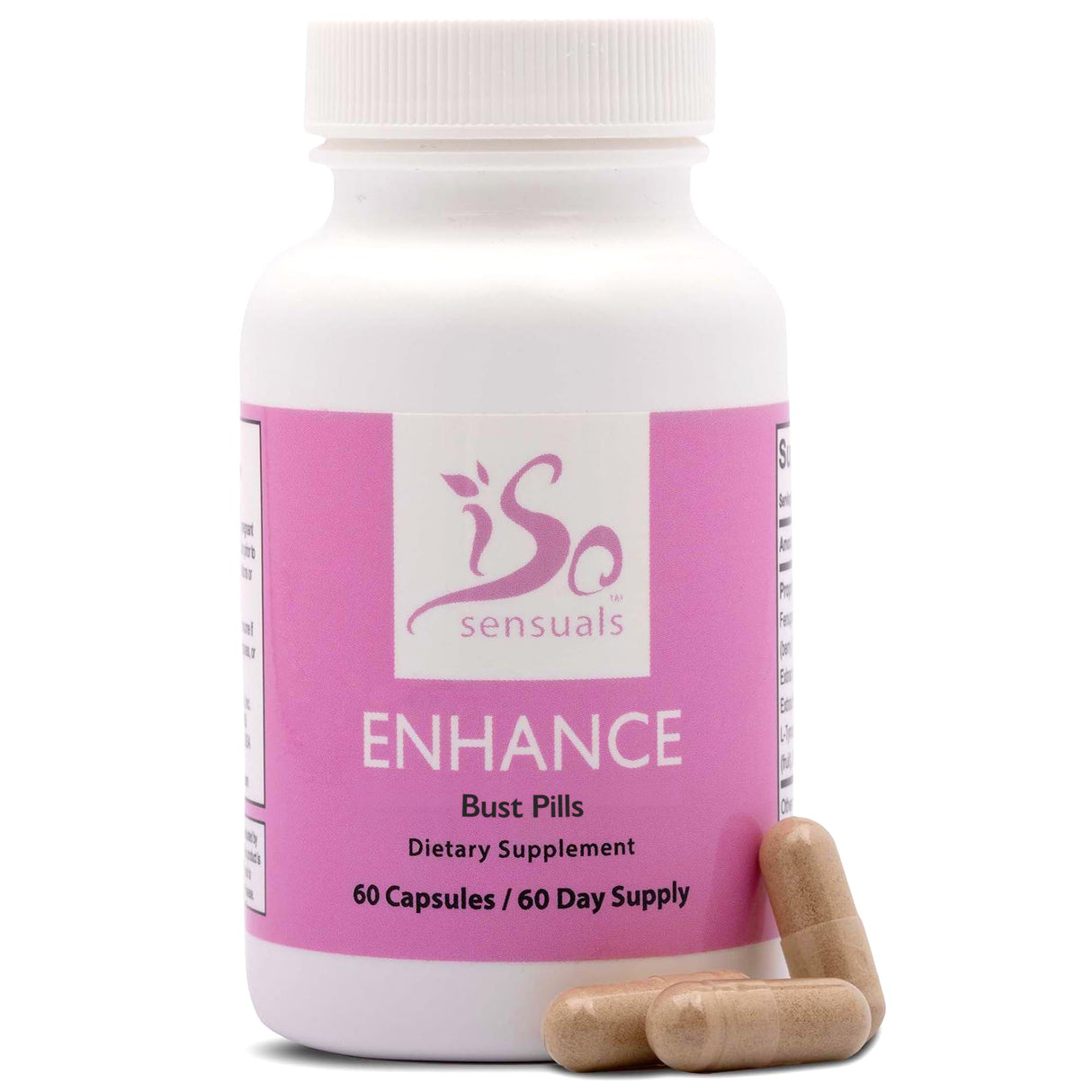 IsoSensuals Enhance Breast Enlargement Pills - Breast Enhancement Pills for Women, Breast Enhancer, All-Natural Ingredients, 60 Capsules